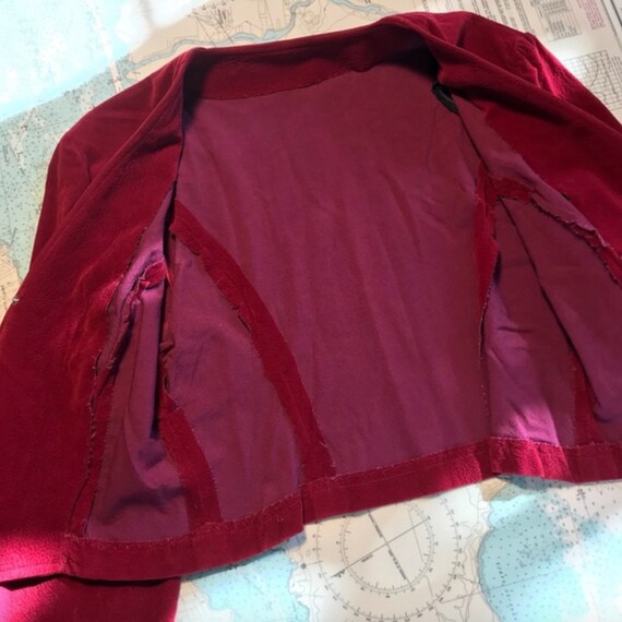 Vintage Raspberry Suede Cropped Jacket - image 6