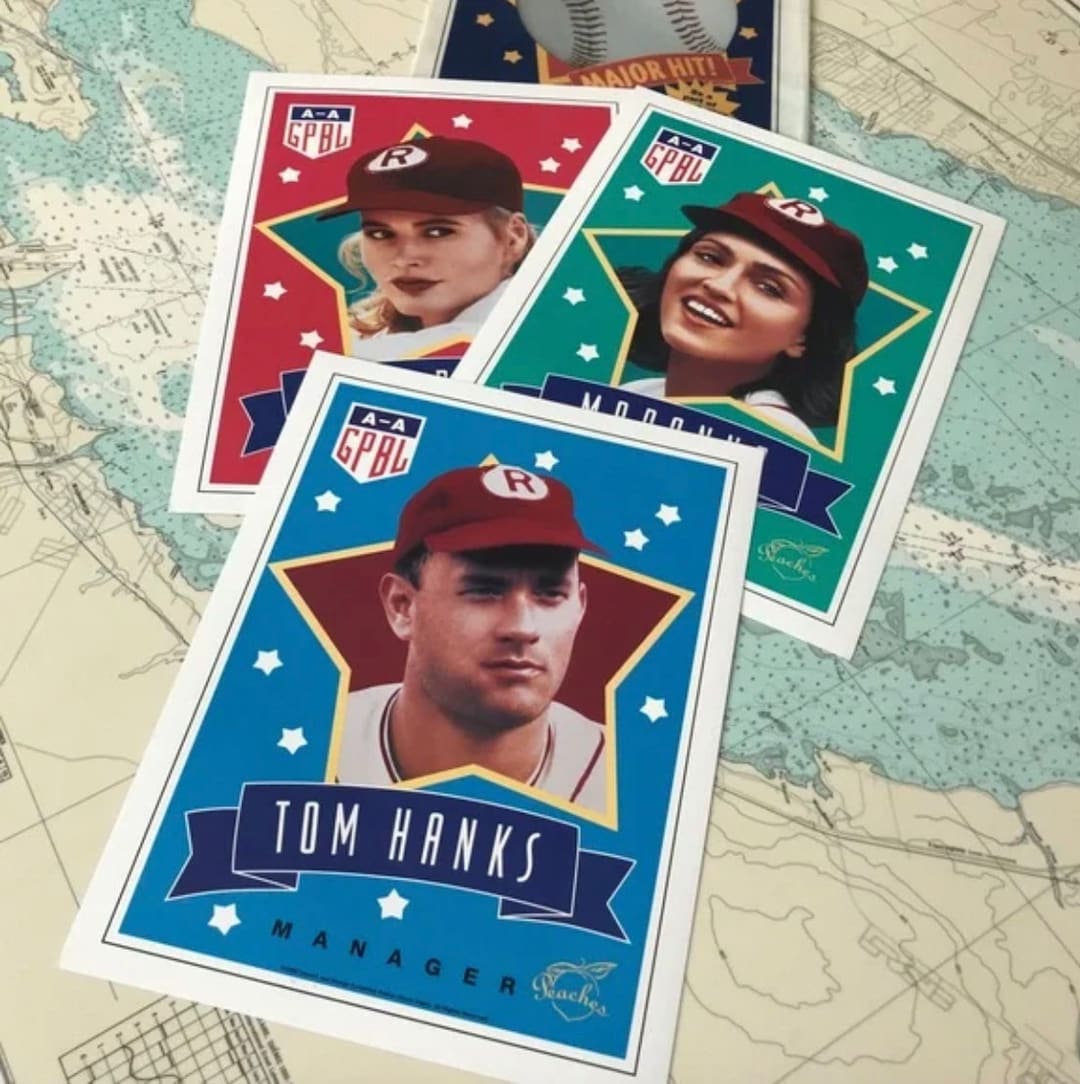 A League of Their Own Giant Baseball Cards Etsy