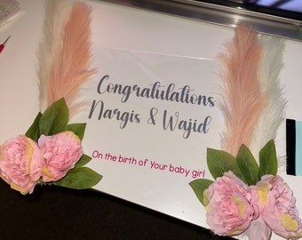 Gorgeous Layered Printed A3/A2 Clear Perspex Birthday Sign | Baby Shower Sign | Anniversary Sign | Welcome Sign | Party Sign Congratulations