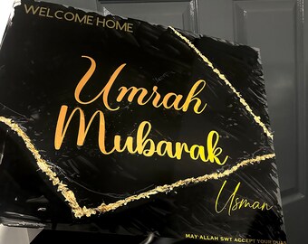 Large Custom Acrylic Events Sign - Wedding Sign/Baby Shower Sign/Welcome Sign/Personalised/Umrah Mubarak sign with names custom design Paint