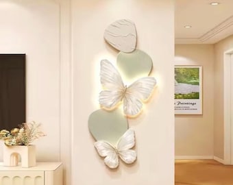 Modern Butterfly Wall Decor, Luxury Wall Accents, Elegant Wall Sconce Style Art, 3D Butterfly Mural for Living Room Bedroom Home Decor