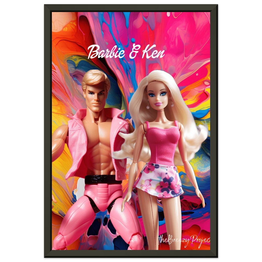 Framed 'Barbie And Ken' Wall Art. Premium Matte Paper Metal Poster