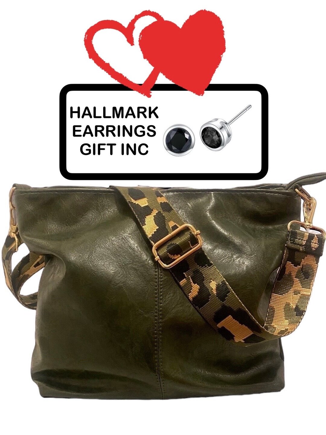 Small Suede Crossbody Bag with Bamboo Closure Sage Green main image 1