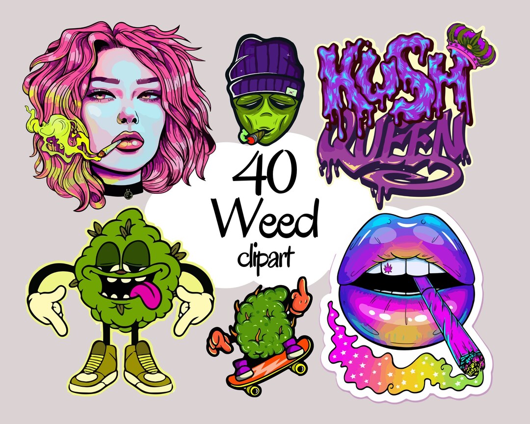 40 Smoke Weed Clipart Pot Leaf 420 Png Digital Clip Art - Etsy