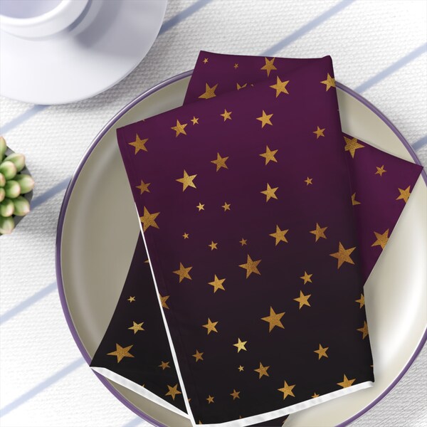 Gold Stars Napkins Etsy