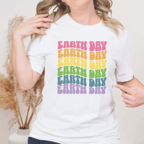 EARTH DAY, Groovy Earth Day Shirt, Earth Conscious Gift, Earth Day T-Shirts, Earth Day Gifts, Save the Earth Shirt, Earth Friendly, Rainbow
