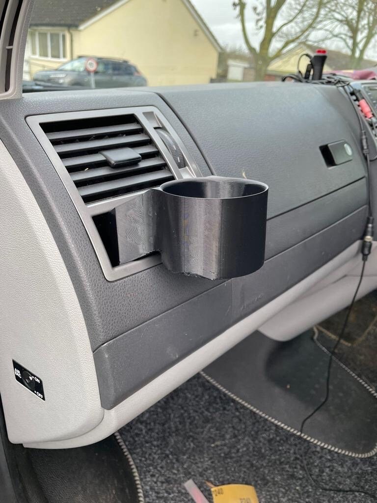 Center Console Coin & Drink Holder For VW T5 T5.1 2003-2015 – Black Plastic