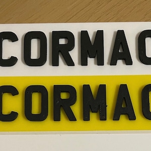 Personalised Number Plates for Kids Ride-On Cars – 3D Letters, UK Style, Front & Rear Set