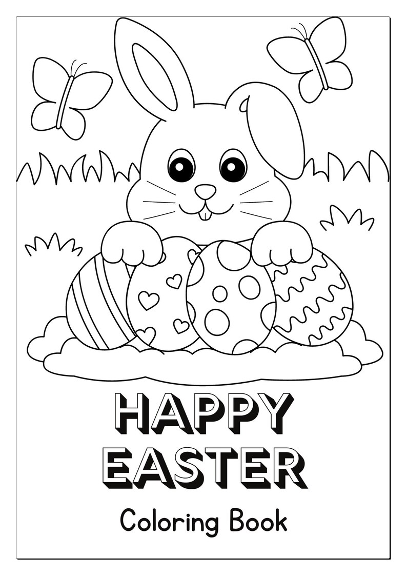 Easter Coloring Book| 20 Pages| Happy Easter| Printable Ebook| - Etsy