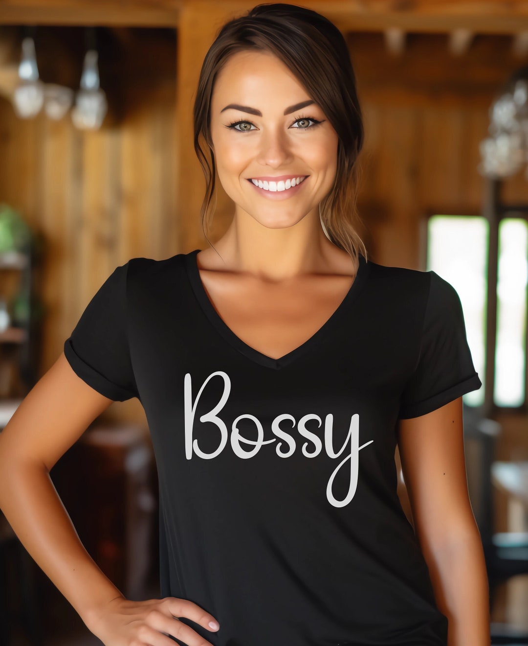 Bossy V-neck Tee Bossy Shirt Boss Shirt Lady Boss Shirt - Etsy