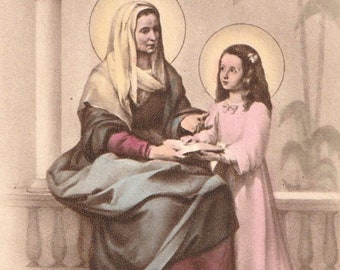 Saint Anne vintage italian postcard  - Catholic  ephemera - Religious gift -