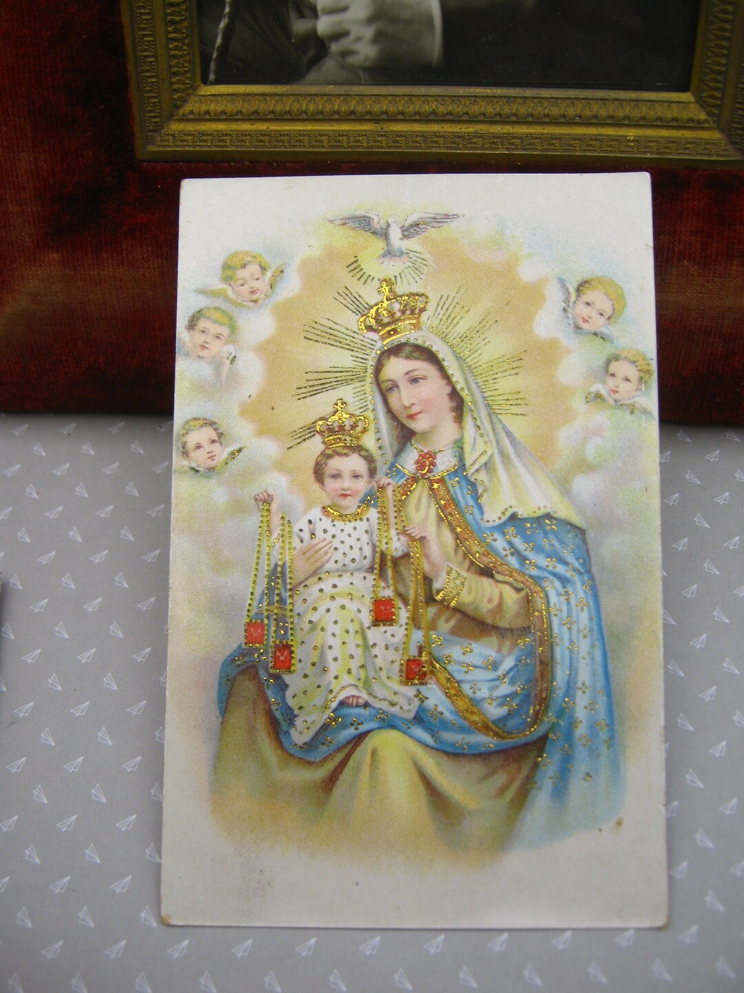Our Lady of the Scapular Antique 1901's Postcard Vintage Religious Virgin Catholic Ephemera