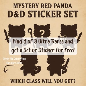 Dungeons & Dragons Mystery-stickerpakket DnD-blinde tas met zeldzame, ultrazeldzame holo kans rode panda-klassestickers