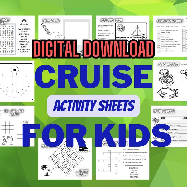 Printable - Cruise activity sheets for kids