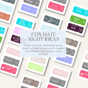 Cupones de amor para parejas / Ideas para citas / Tarjetas románticas / Regalo de San Valentín / Libro de cupones románticos / Cupones de relación para parejas / Bricolaje