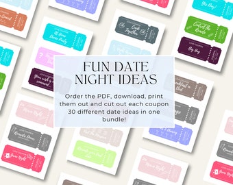 Love Coupons for Couples | Date Ideas | Romantic Cards | Valentines Gift | Romantic Coupon Book | Relationship Coupons for Couples | DIY