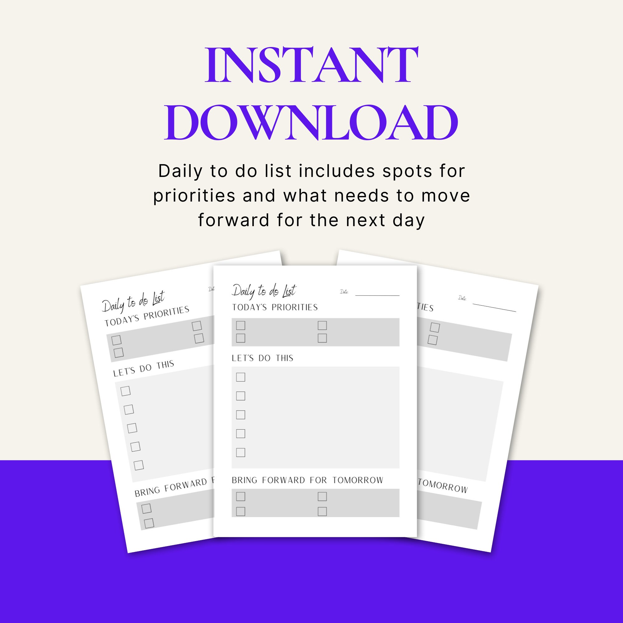 Minimal to Do List Printable| Simple Daily Task List Template | Digital ...
