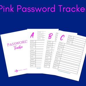 Password Tracker Printable, Digital Password Log, Password Organizer, Password Keeper, Online Account Tracker Template, Printable Organizer