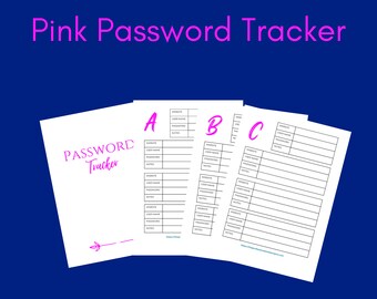 Password Tracker Printable, Digital Password Log, Password Organizer, Password Keeper, Online Account Tracker Template, Printable Organizer