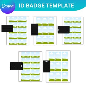 Id badge template, staff badge, school badge, classroom badge png, editable template
