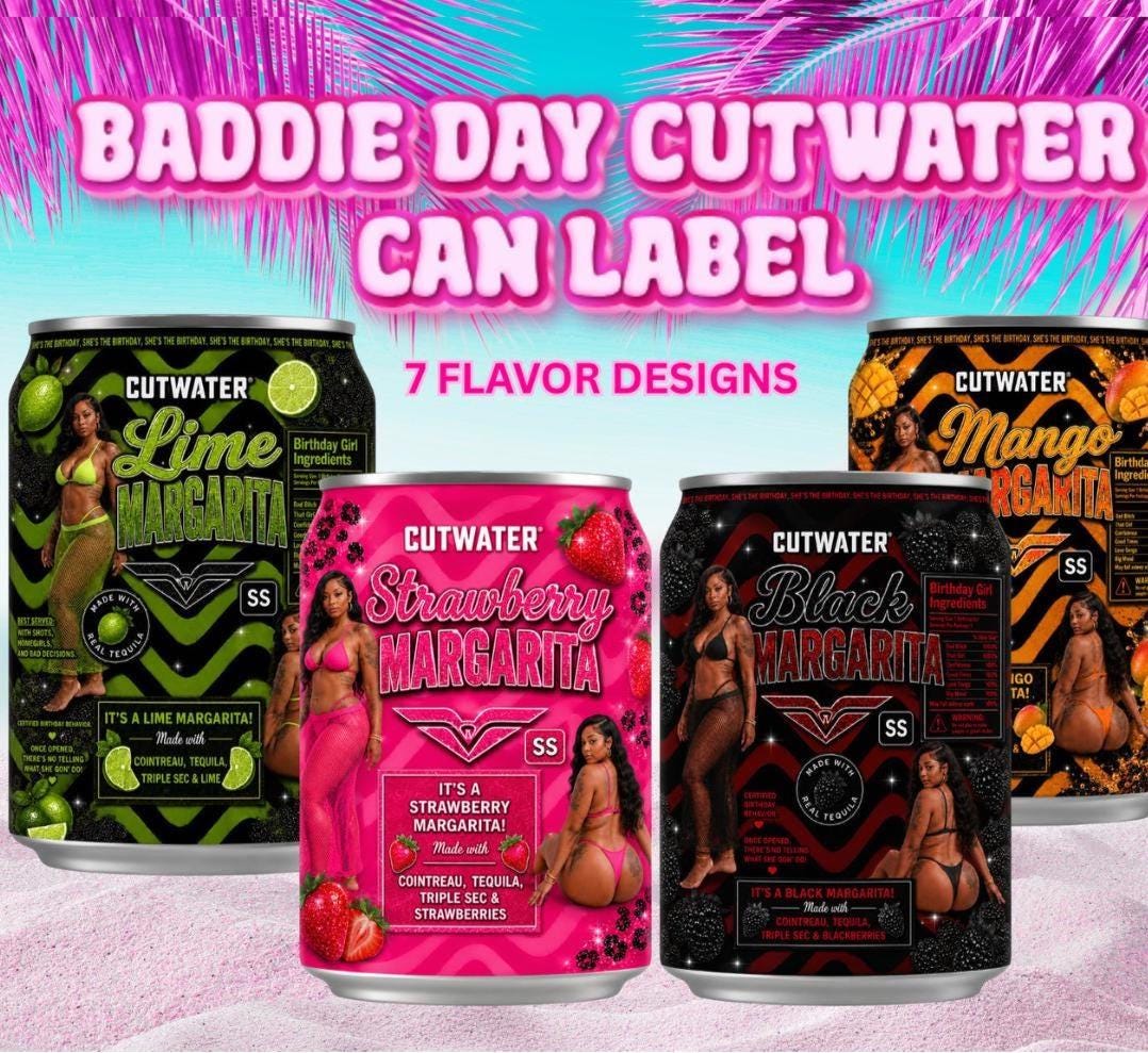 Decorative Cutwater Can Label Templates, Birthday Drink Labels ...