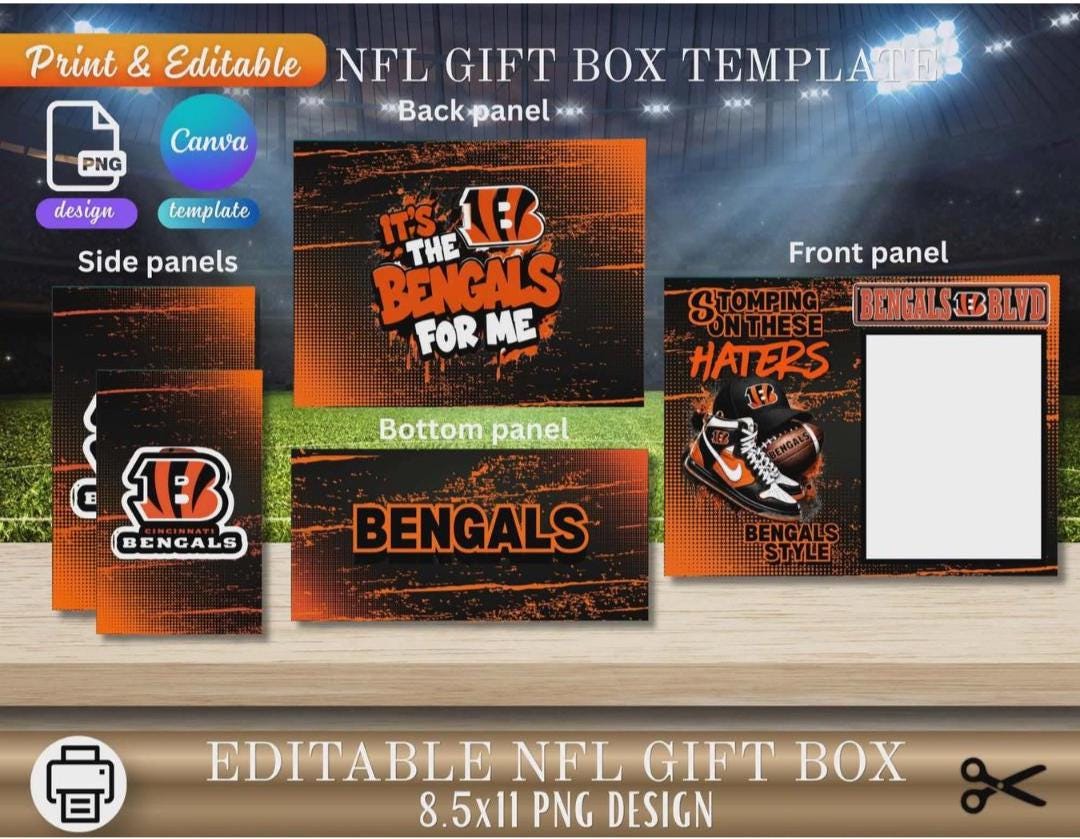 10 NFL Gift Box Template, Football Gift Box Designs, Decorative Gift ...