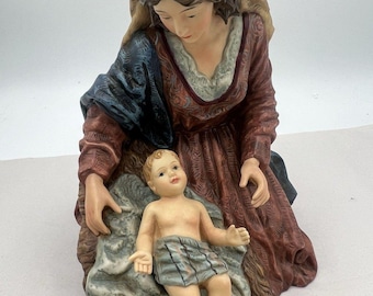 Grandeur Noel Krippe 1999 Mutter Maria + Baby 18 X 14 cm