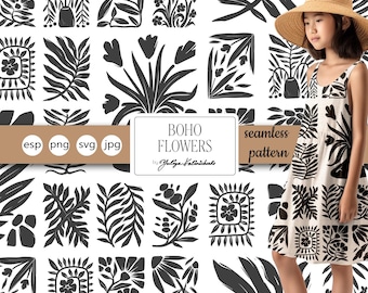 Boho Flowers Pattern: Seamless Vector Design (Light Commercial License)
