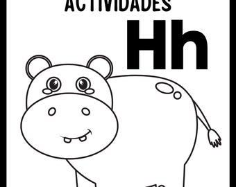 Desenhos para colorir bilíngues (Inglês-Español) Animais Simples e Jumbo para imprimir | Páginas coloridas para crianças