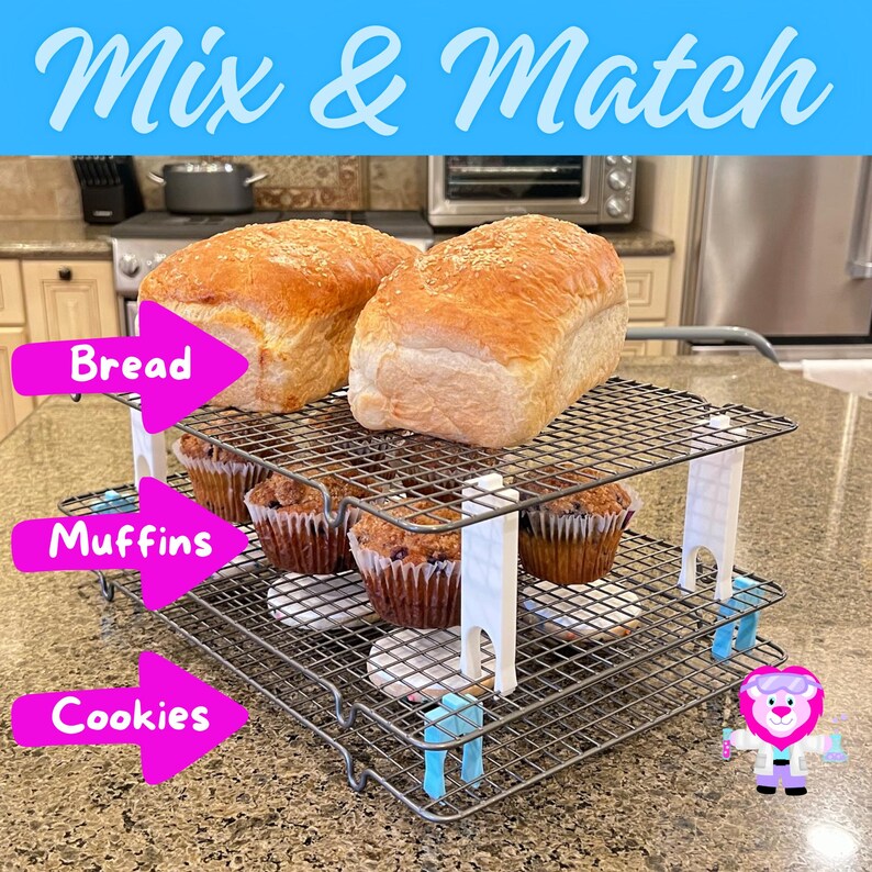 Small and medium cooling rack stackers showing how to mix and match.