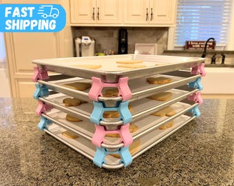 baking sheet organizer baking tray stackers tray separator clip baking sheet stacker kitchen organizer baking gifts
