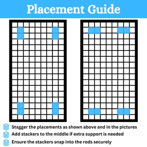 Cooling Rack Stackers placement guide.