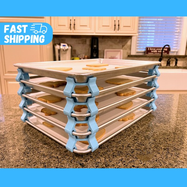 baking sheet organizer 3d printed baking tray stackers tray separator clip baking sheet stacker kitchen organizer baking gifts