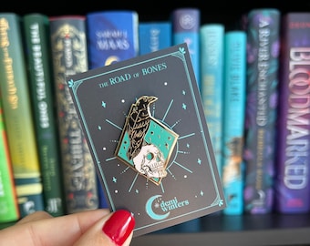 Skull and Raven Custom Enamel Pin - The Road of Bones - Demi Winters