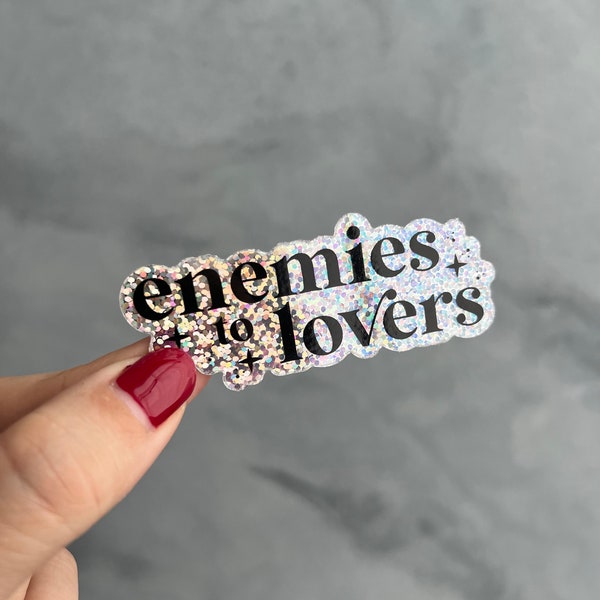 Enemies To Lovers glitter sticker  - Bookish Stickers - Kindle Stickers