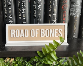The Road of Bones Bookshelf Sign || Bloodaxe Crew Bookshelf Sign || Demi Winters the Ashen Series