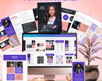 Speaker Media Kit Template, Keynote Speakers Press Kit, Motivational Speaker Media Kit, Guest Speaker Talk Canva Template, Purple & Blush