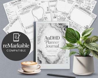 AuDHD Digital Planner Journal for reMarkable 2, Paper Pure Tablets, Printable PDF Template, Weekly Planner, Daily Journal Pages, Cute Design