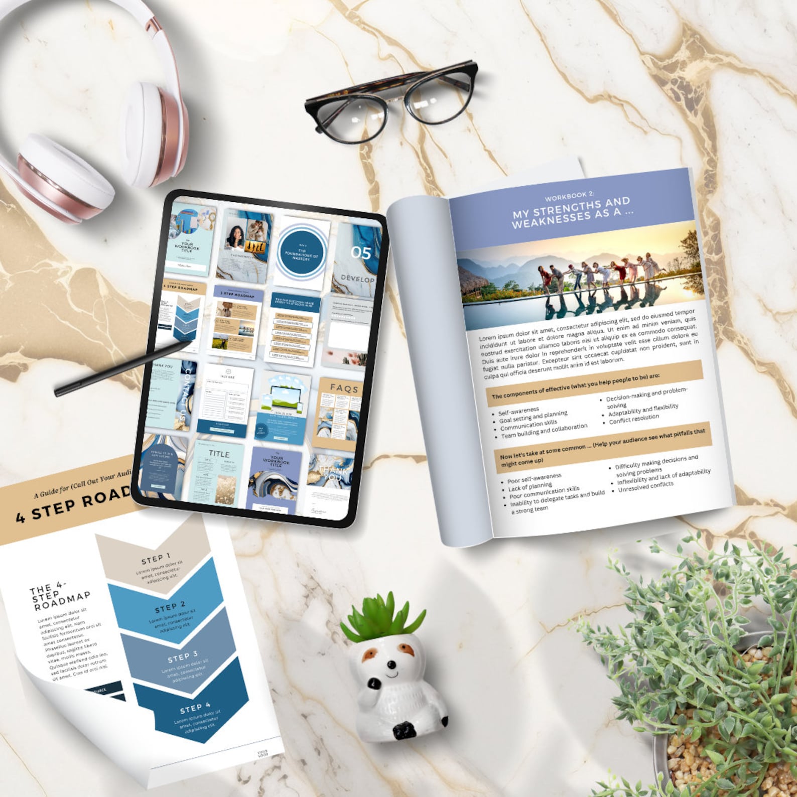 Workbook Template, Lead Magnet for Course Creators, Life Coaches, Bloggers, Canva Template ...