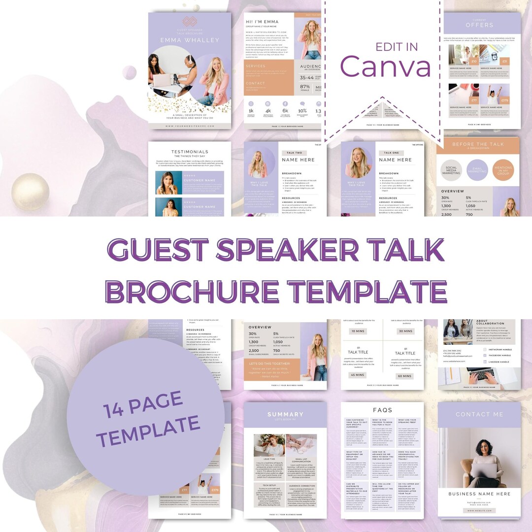 Speaker Media Kit Template, Press Kit for Keynote Speakers