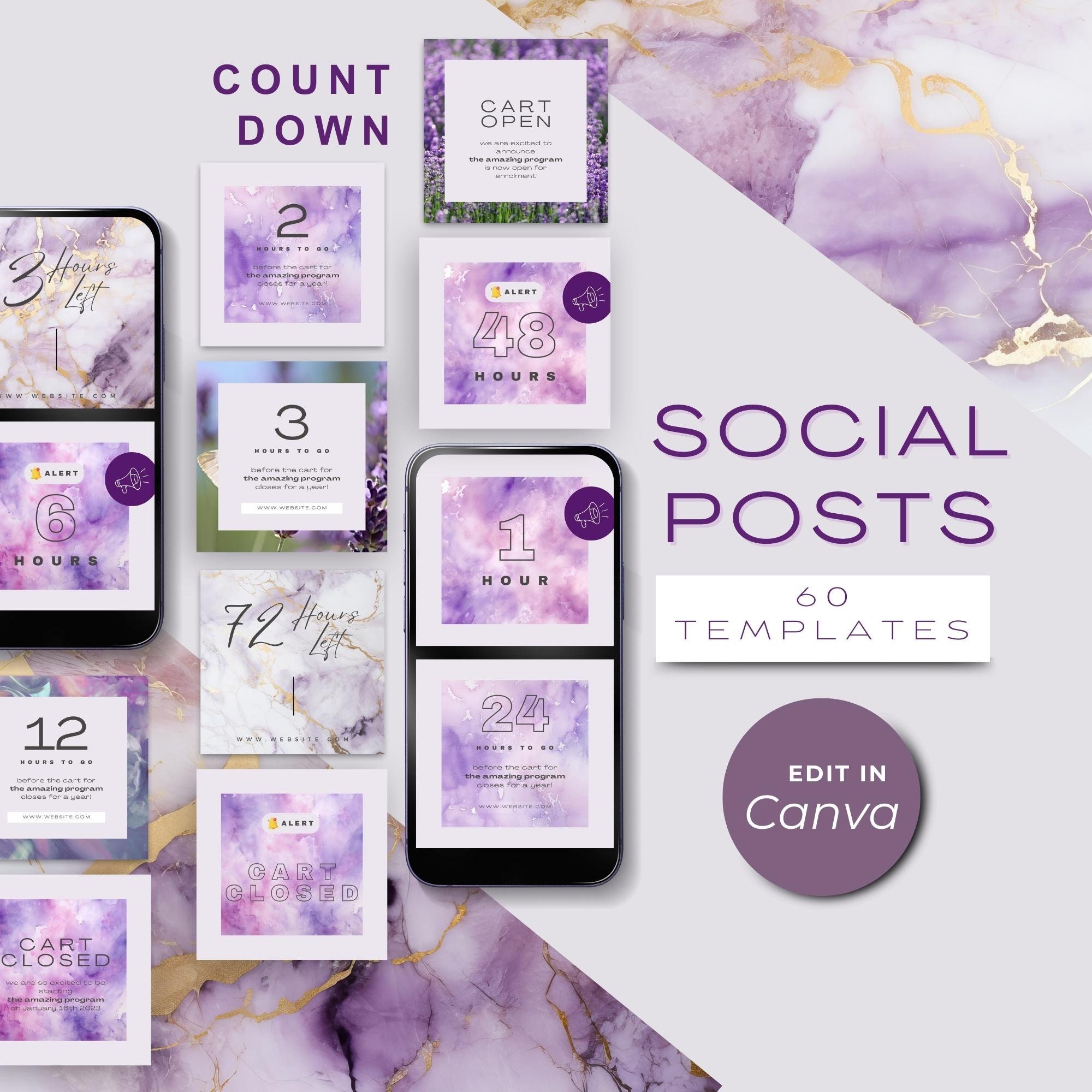 Instagram Countdown Posts Template, Product Launch, Canva Editable, New ...