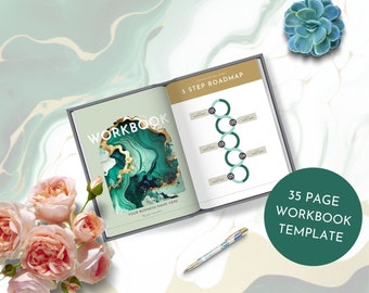 Green & Gold Workbook Template: 35-Page Canva Lead Magnet (Digital Download)