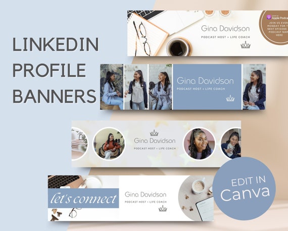 LinkedIn banner Canva, LinkedIn Profile Banners, Canva Template, Aesthetic, personal branding, Linkedin profile, Minimalist LinkedIn Profile