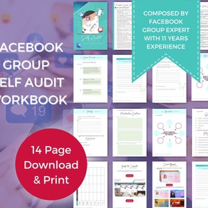 Facebook Group Self Audit Workbook and Planner, FB Group Training, Facebook Group Branding, Grow & Monetize, Facebook Group Guide, Community
