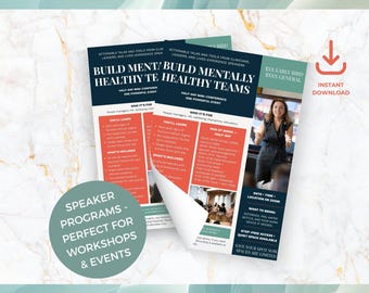 Speaker Program, Event Agenda, Business Conference Flyer, Women's Event, Professional Speaker Sheet, Editable Canva Template, Event Leaflet