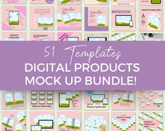 Etsy Listing Mockup Templates: Digital Product Image Canva Bundle