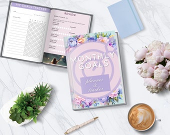Monthly Goal Planner: Small Business Tracker, Productivity Workbook (PDF)
