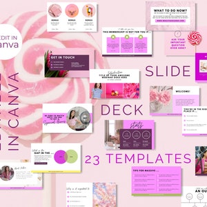 Best Canva Templates for Presentation, Slide Deck Course Webinar, Pitch Deck Business Presentation, Guest Speaker Masterclass Template, Pink
