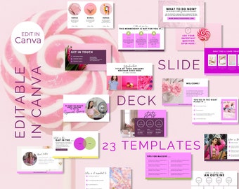 Best Canva Templates for Presentation, Slide Deck Course Webinar, Pitch Deck Business Presentation, Guest Speaker Masterclass Template, Pink
