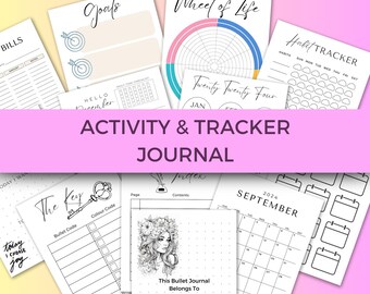 Printable Activity Tracker Journal: 86-Page Bujo Bundle (PDF)
